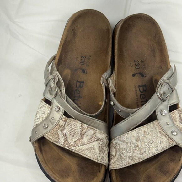 Birkenstock Betula Silver Crocodile Jeweled Sandals size 5 - Picture 12 of 16